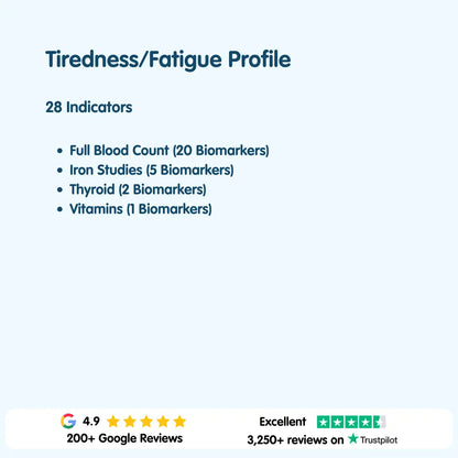 Tiredness & Fatigue Blood Test London Medical Laboratory | Epsom Blood Tests
